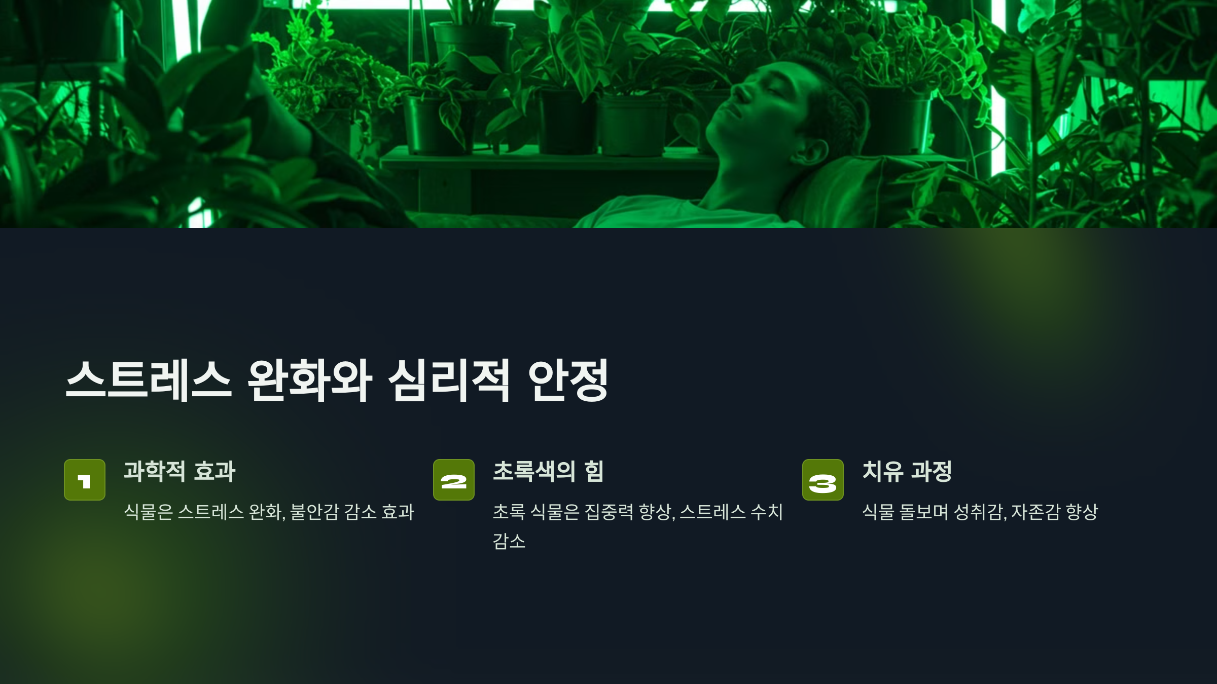 스트레스 완화아 심리적 안정