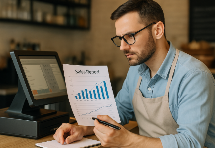 시간 당 매출 계산하며 생성한 데이터를 활용하는 자영업자