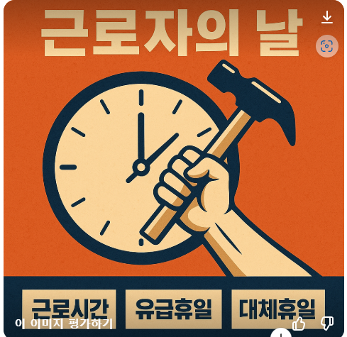 근로자의날 근로시간, 유급휴일, 대체휴일 사진