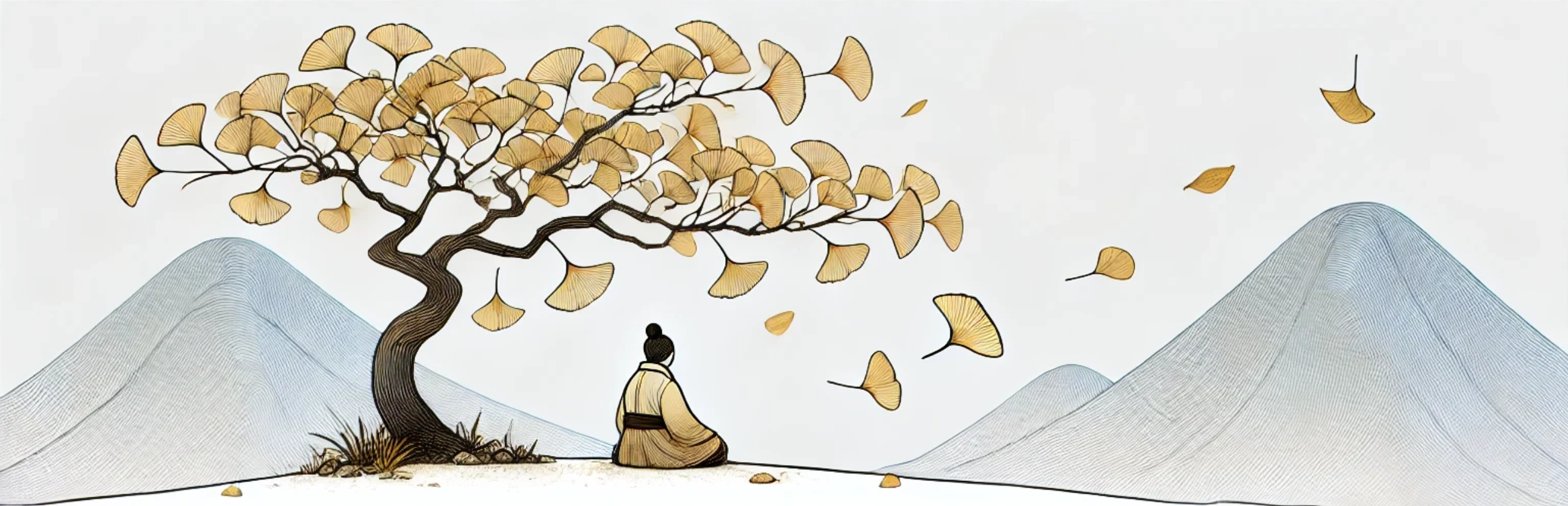 A monk under the maple tree