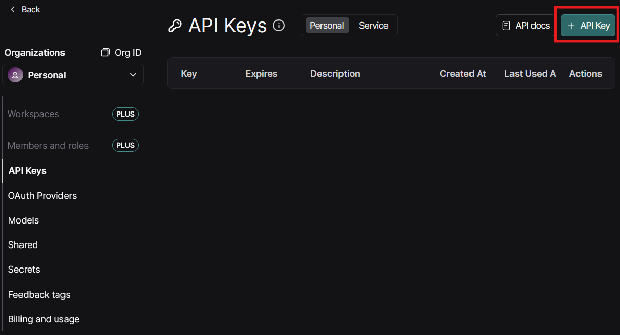 LangSmith API Key 생성