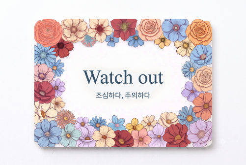 Watch out 조심하다