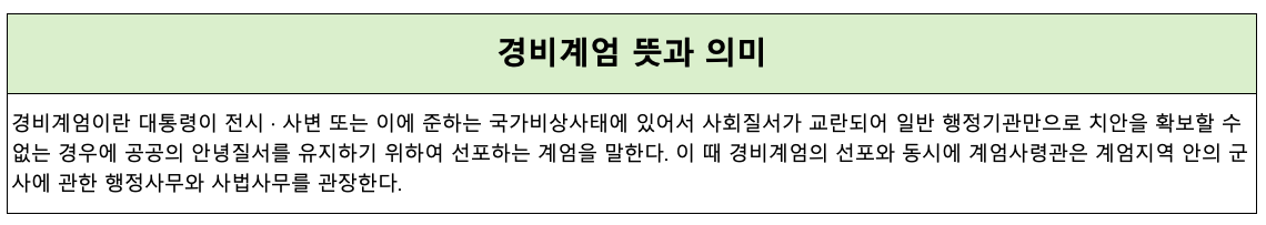 경비계엄 뜻과 의미