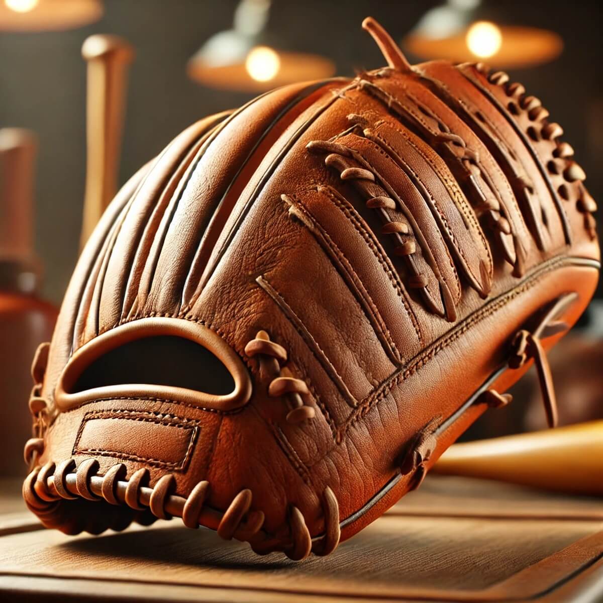 천연 가죽 재질의 친환경 야구 글러브 디테일