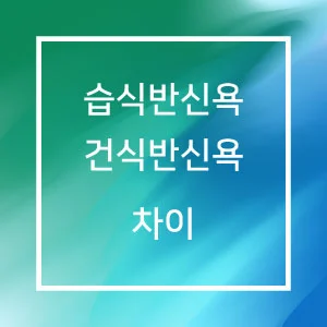 습식반신욕과 건식반신욕의 차이