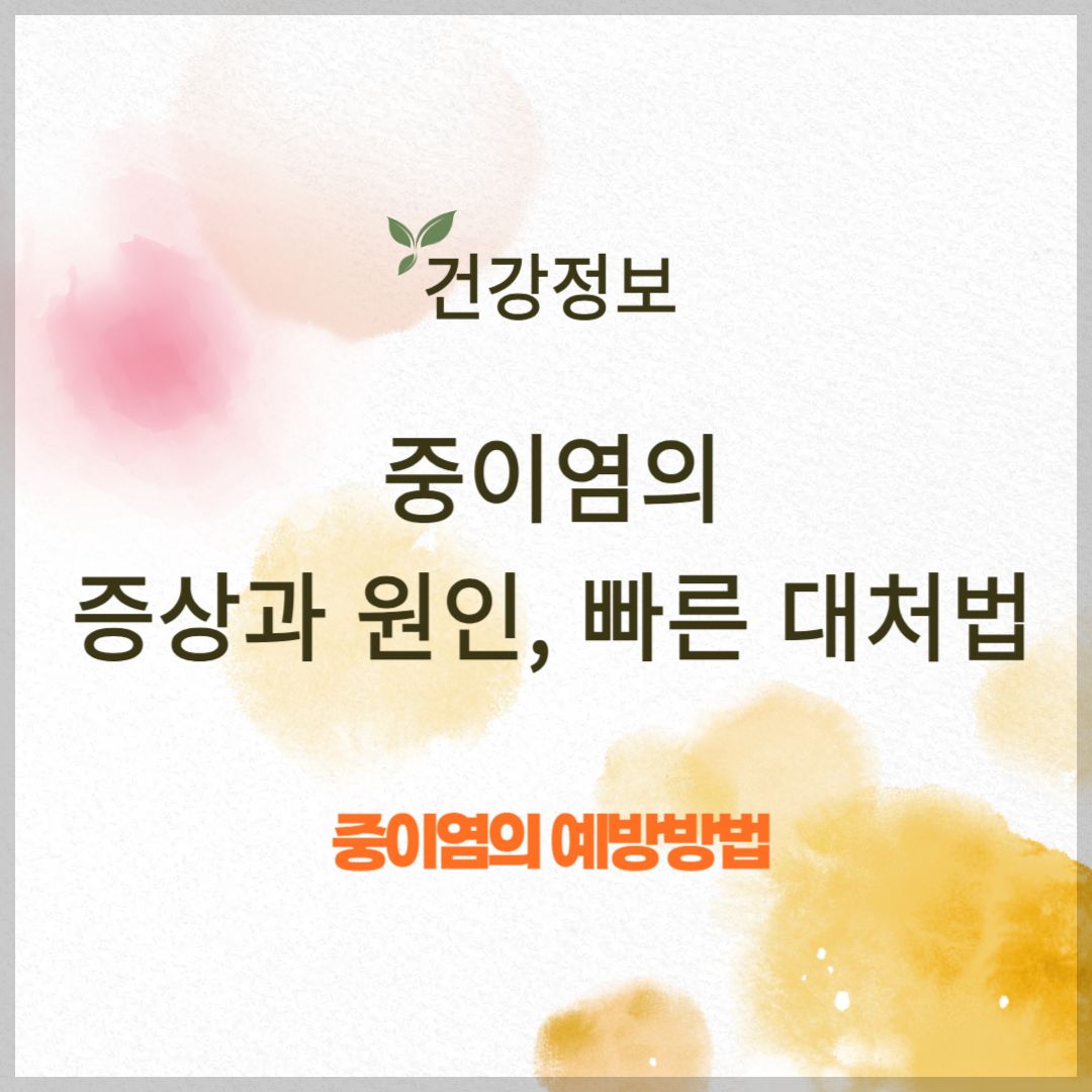 중이염의 원인과 증상, 빠른 대처법