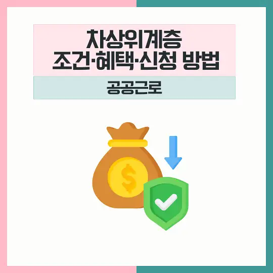 차상위계층 조건 혜택 신청 공공근로