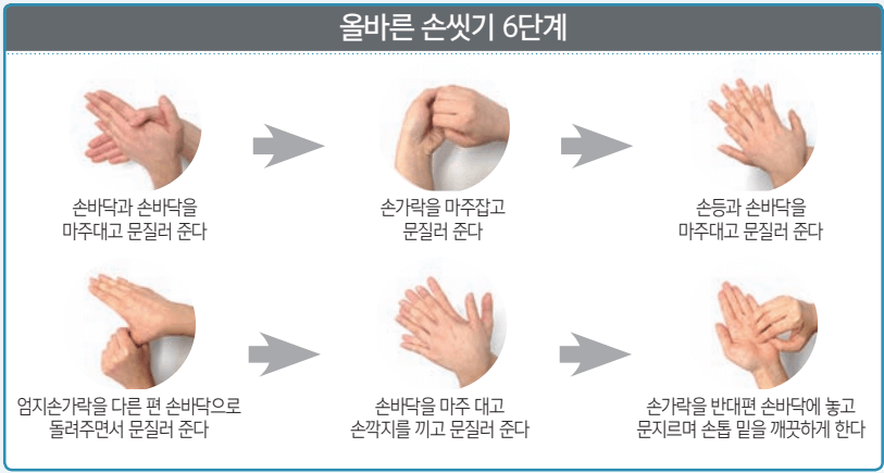 올바른 손씻기 6단계