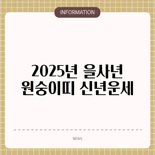 2025년 을사년 원숭이띠 신년운세
