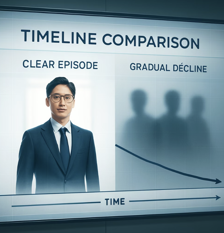 결정적 차이 2: 비교적 뚜렷한 '병의 경계' vs 모호한 '기능 저하'