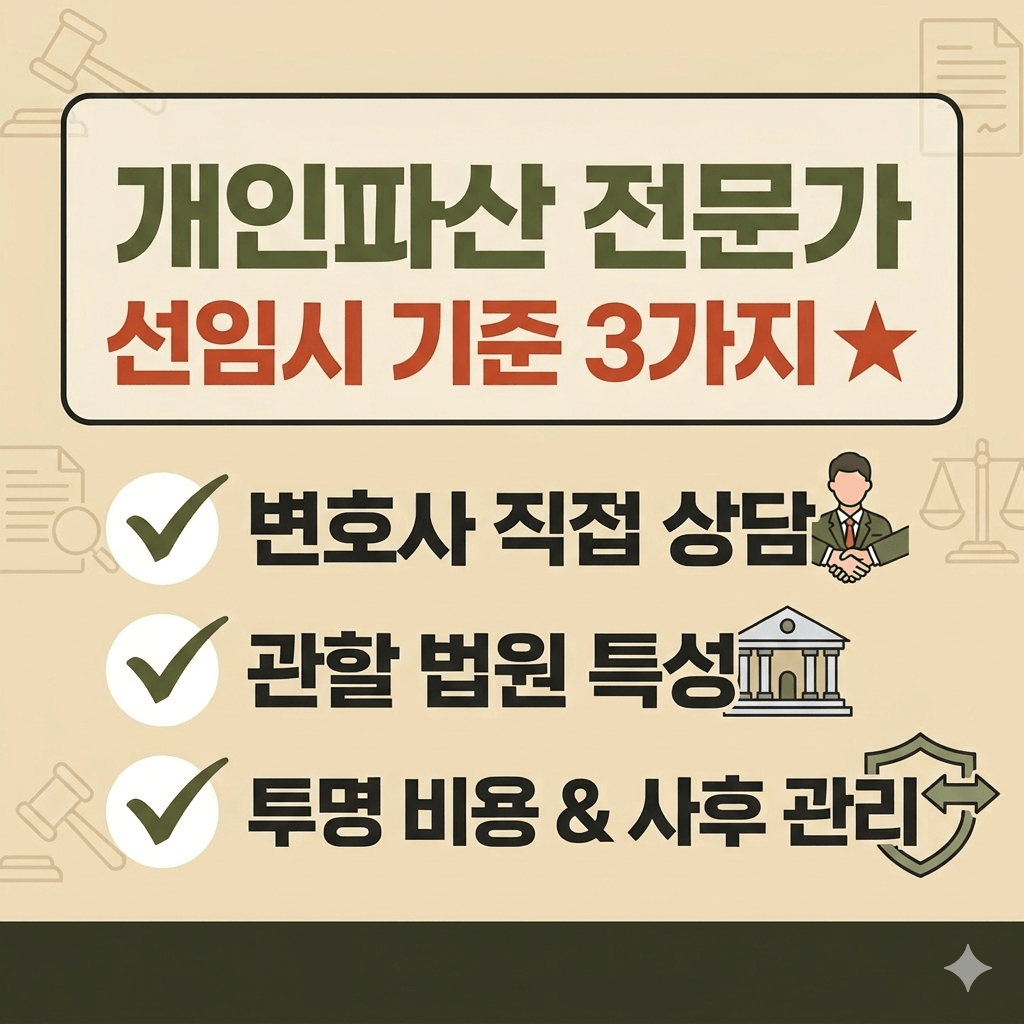 개인파산 전문가 선임 기준