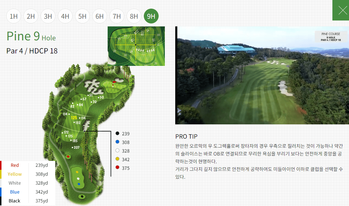 솔모로 CC Pine 코스공략도 09