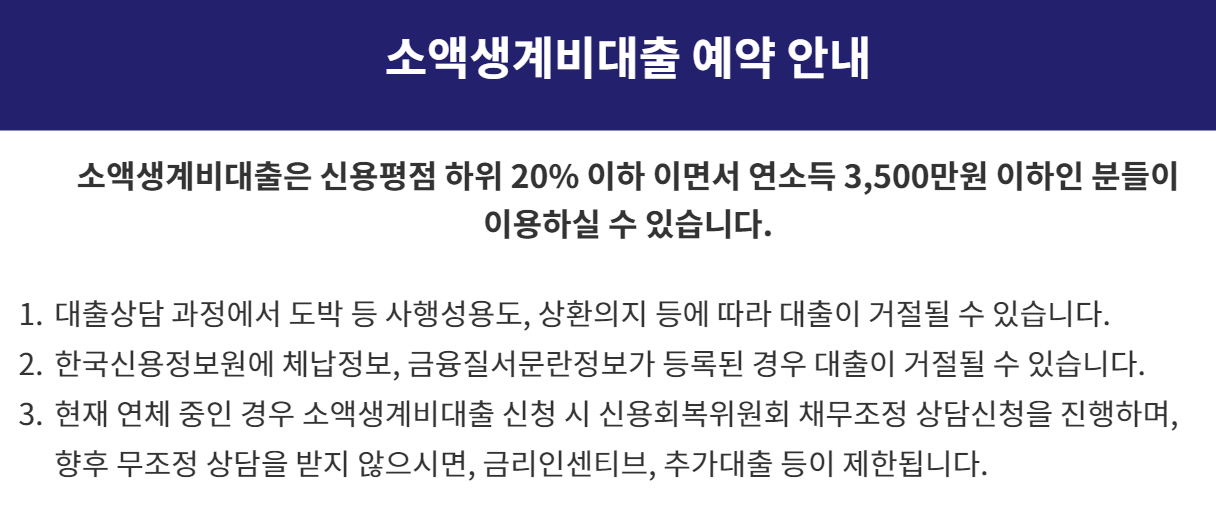 소액생계비대출