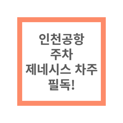 인천공항 주차 제네시스 에어포트 서비스