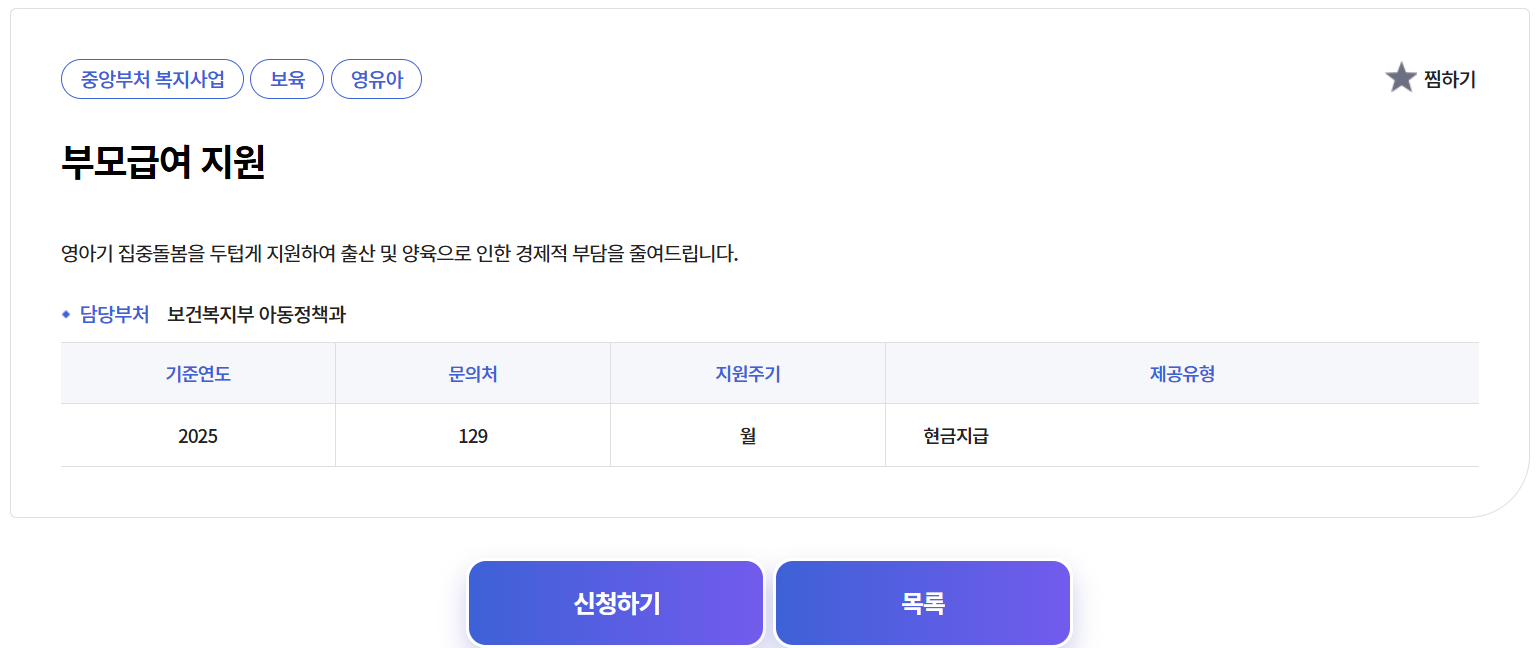 부모급여 지급대상, 신청방법, 지급금액 총정리