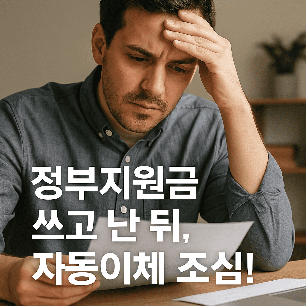 정부 지원금 활용 후 자동이체 전략|지원금 낭비 막는 실전 가이드