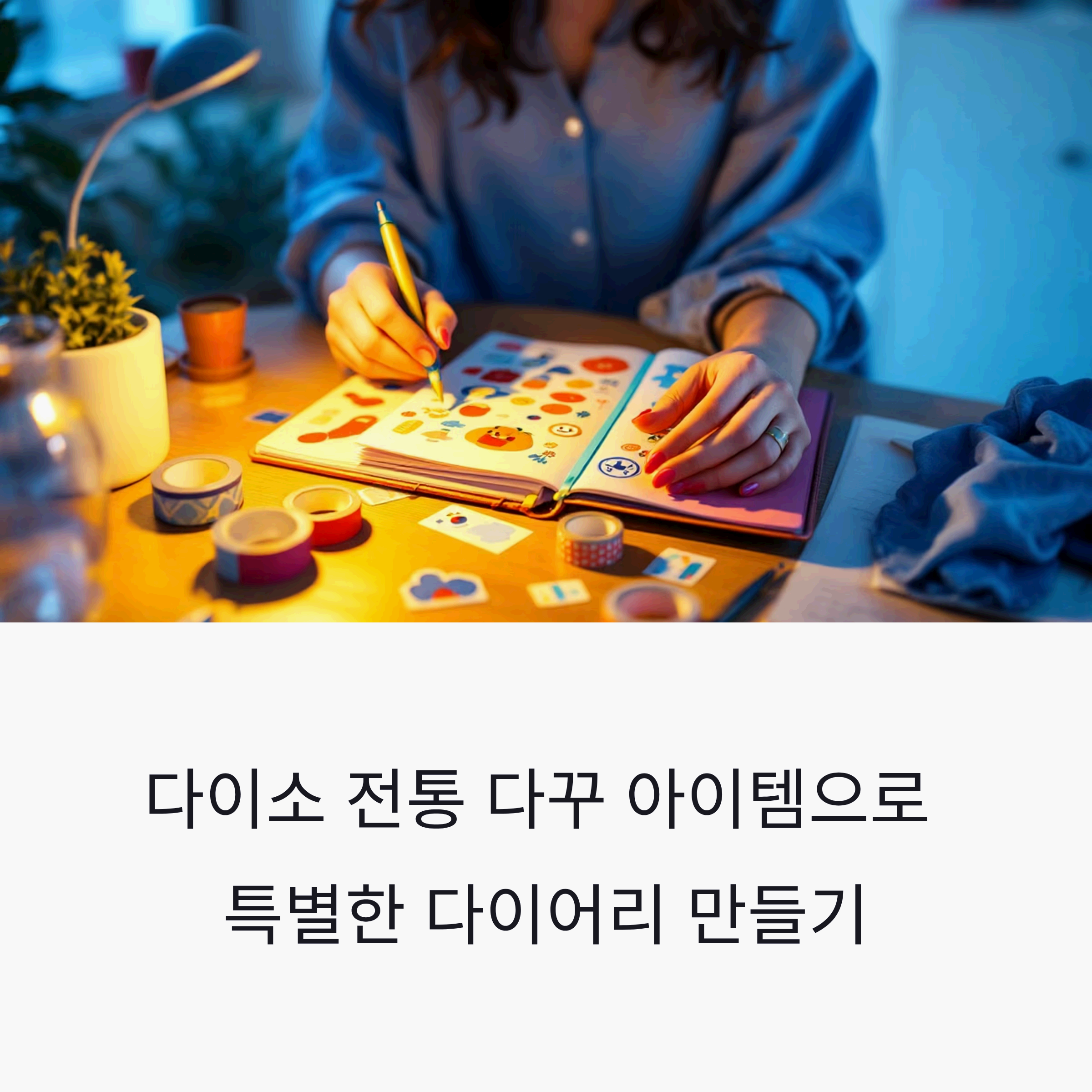 decorating diary with traditional Korean themed stickers