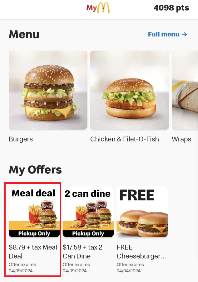 프로모션 빅맥 밀