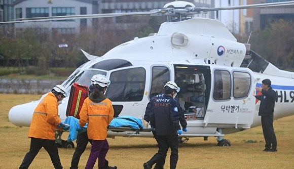 터헬기로 병원 이송,