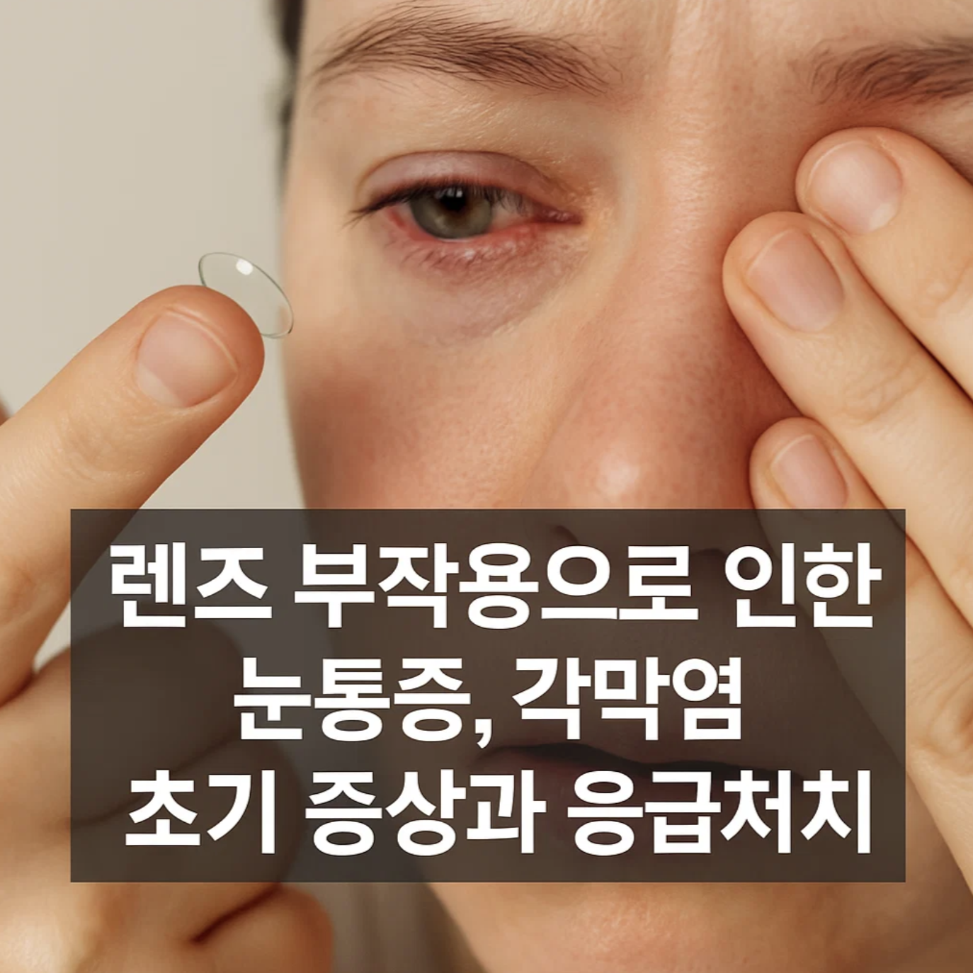 렌즈 부작용으로 인한 눈통증, 각막염 초기 증상과 응급처치