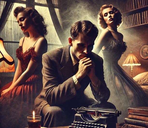 주인공이 두 여인 사이에서 고민하는 모습