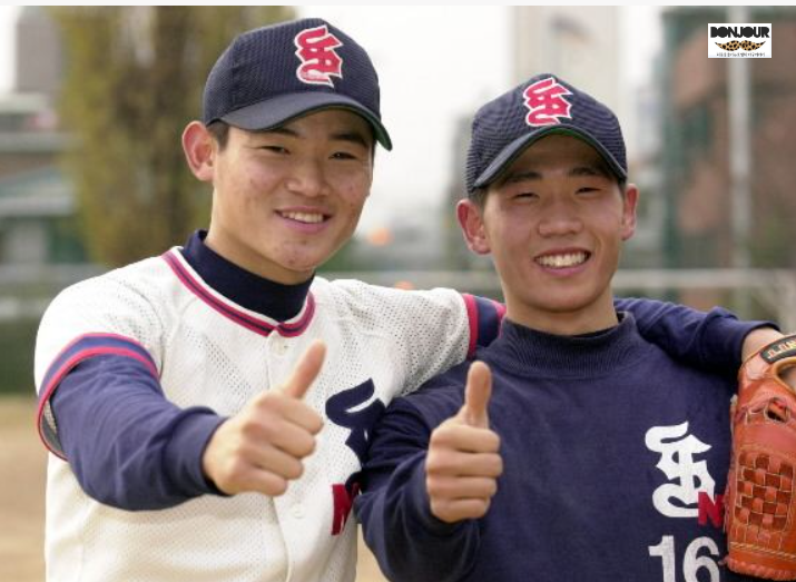 성남고 시절 노경은 투수와 박경수 선수의 고교시절 모습