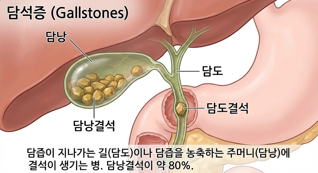 담석증 담낭암위험 쓸개돌 담석증증상 복부초음파