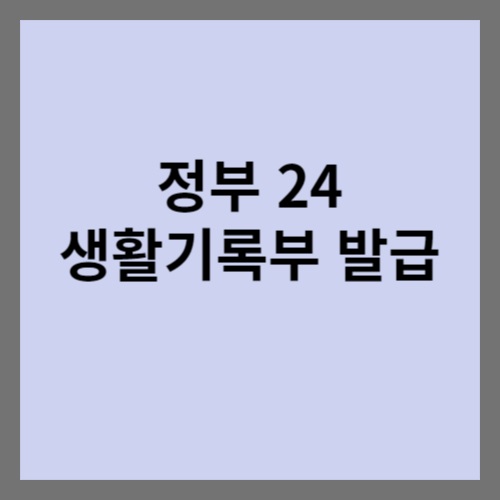 정부24 생활기록부 발급