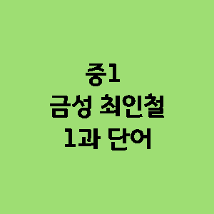 중1 금성 최인철 1과 단어
