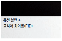 퓨전 블랙+클리어 화이트(색상 코드 : F1D)