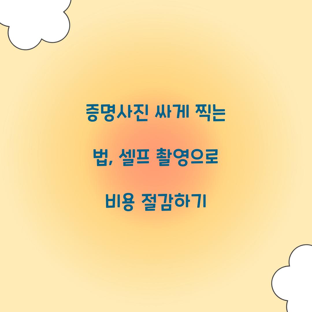 증명사진 싸게 찍는 법