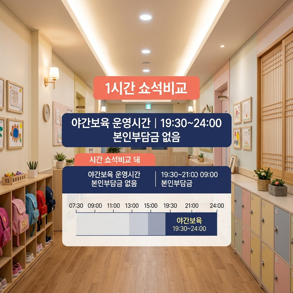 언제나어린이집 야간보육 운영시간 비교표