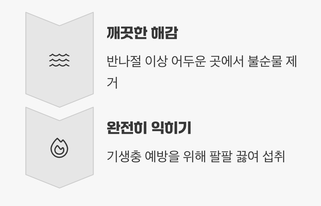 가장 중요한 것&amp;#44; &amp;#39;해감&amp;#39;과 &amp;#39;익혀 먹기&amp;#39;