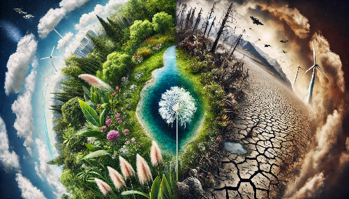 기후 변화가 멸종 위기 식물의 원인인지에 대한 의문을 담은 이미지