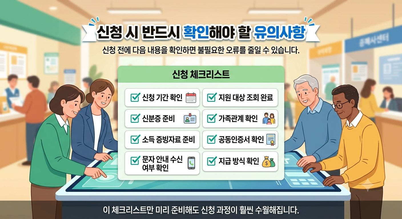 신청 시 반드시 확인해야 할 유의사항