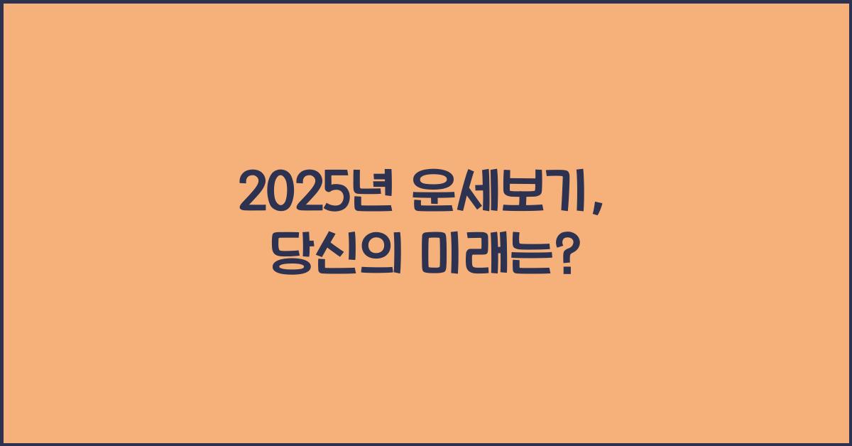 2025년 운세보기