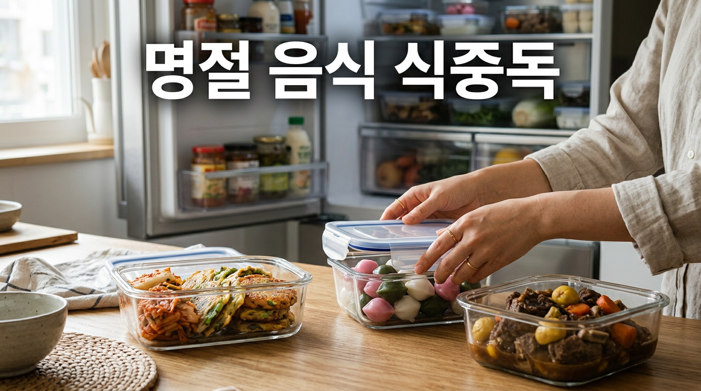 추석 남은 명절 음식을 밀폐용기에 소분해 식중독을 예방하는 모습