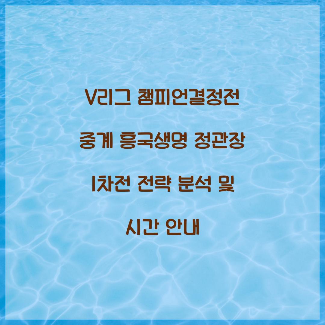 V리그 챔피언결정전 중계