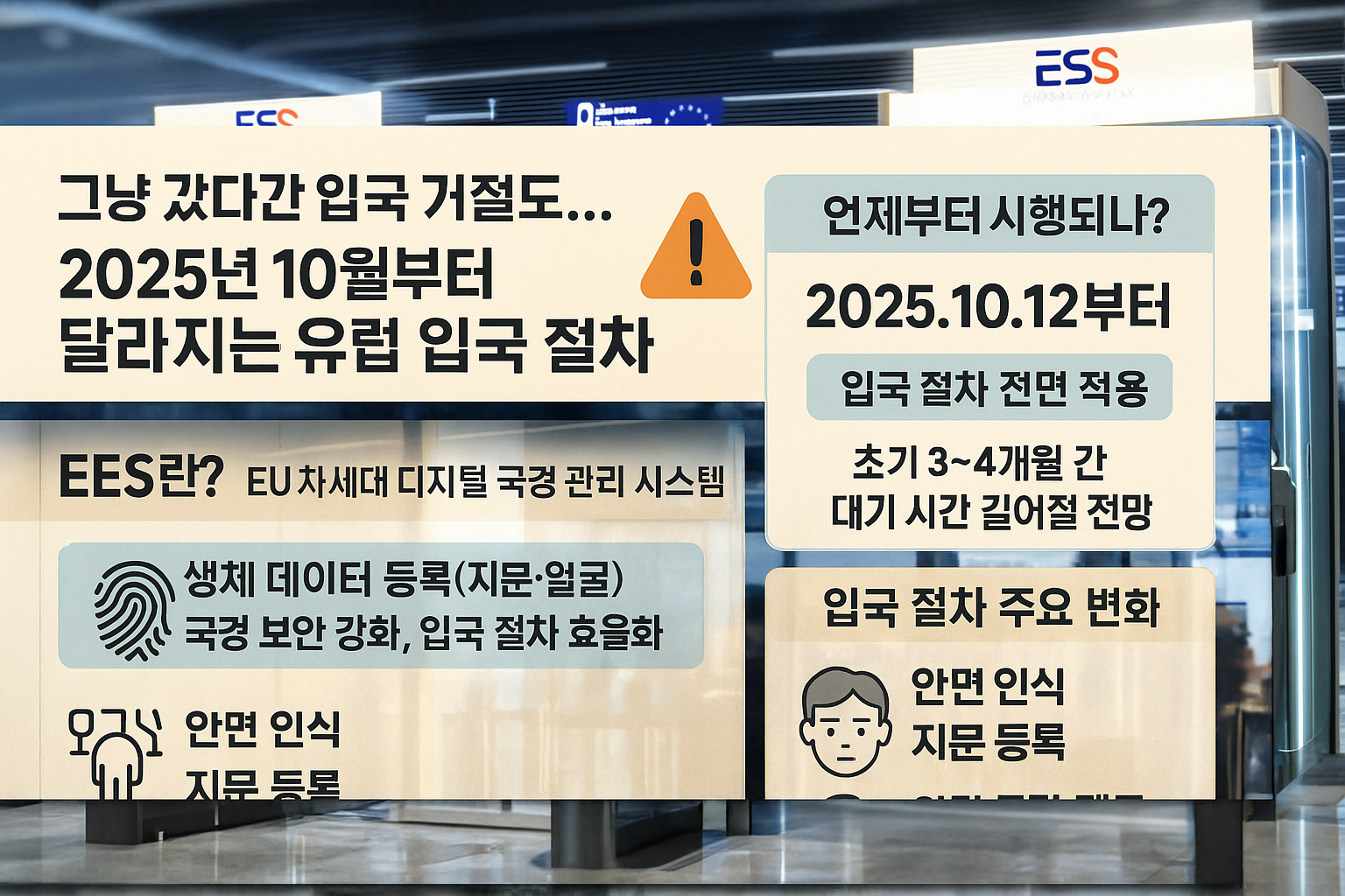 ✈️ &ldquo;그냥 갔다간 입국 거절도?&rdquo; 2025년 10월부터 달라지는 유럽 입국 절차
