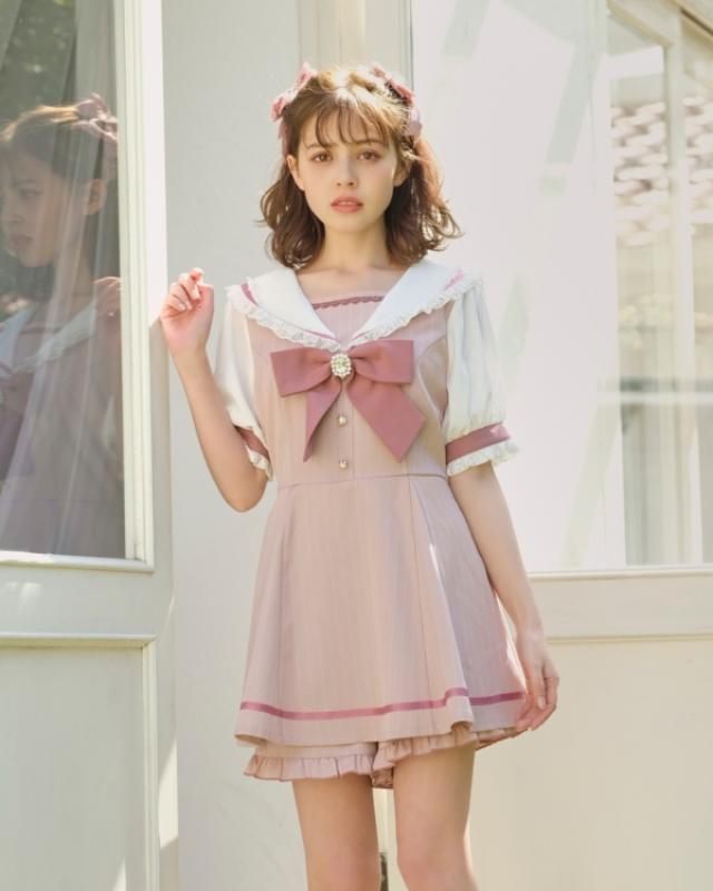 LIZ LISA 리즈리사 반팔 세일러 셋업 양산형 지뢰계