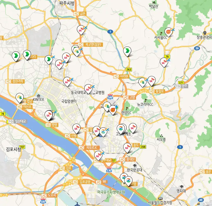 고양시 24시 주유소 위치