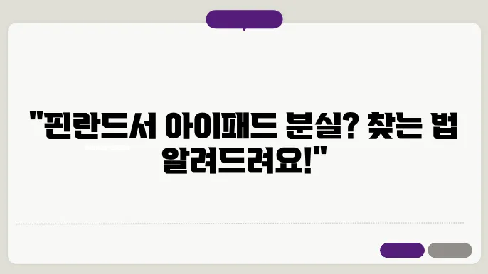핀란드에서 아이패드를 잃어버렸을 때 찾은 방법 분실물, 분실물 센터, 분실물 찾는 법