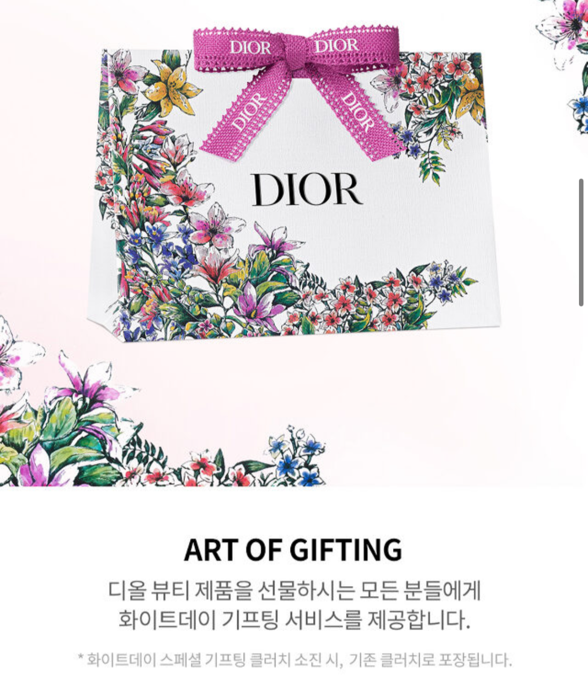 Dior 화이트데이 기념 서비스