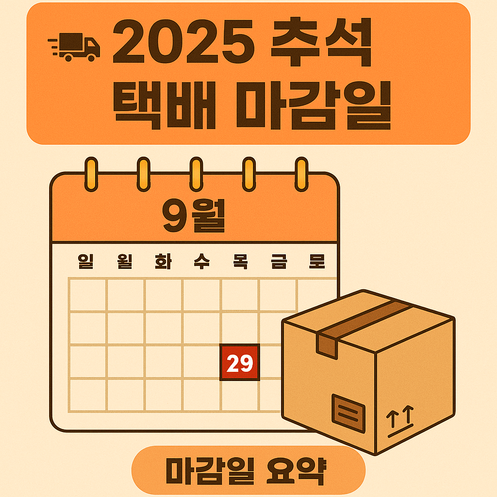 2025 추석 택배 마감일 한눈에 정리!