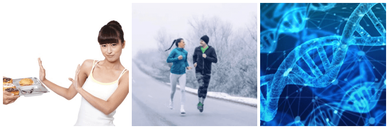 음식을 거절하는 사진, 조깅하는 사진, 유전자 사진