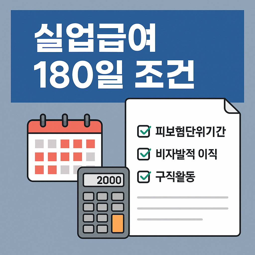 실업급여 조건, 180일 계산부터 고용보험 가입 이력 확인