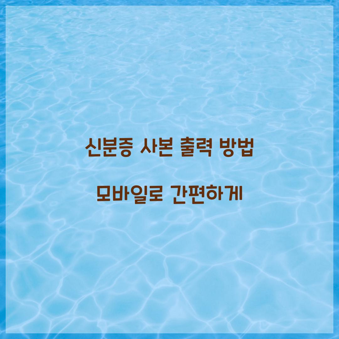 신분증 사본 출력