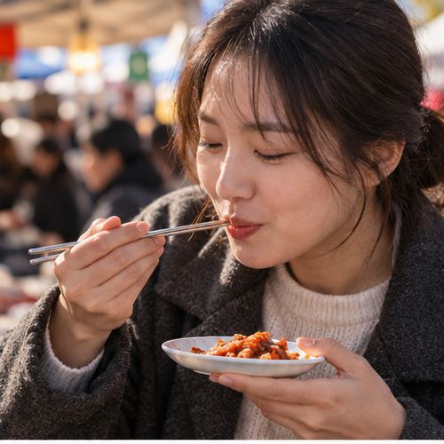 강경젓갈축제 젓갈 시식 장면을 설명하는 AI 이미지