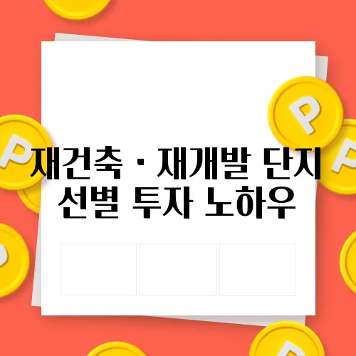 재건축・재개발 단지 선별 투자 노하우