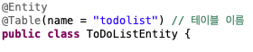 Entity 어노테이션 예시